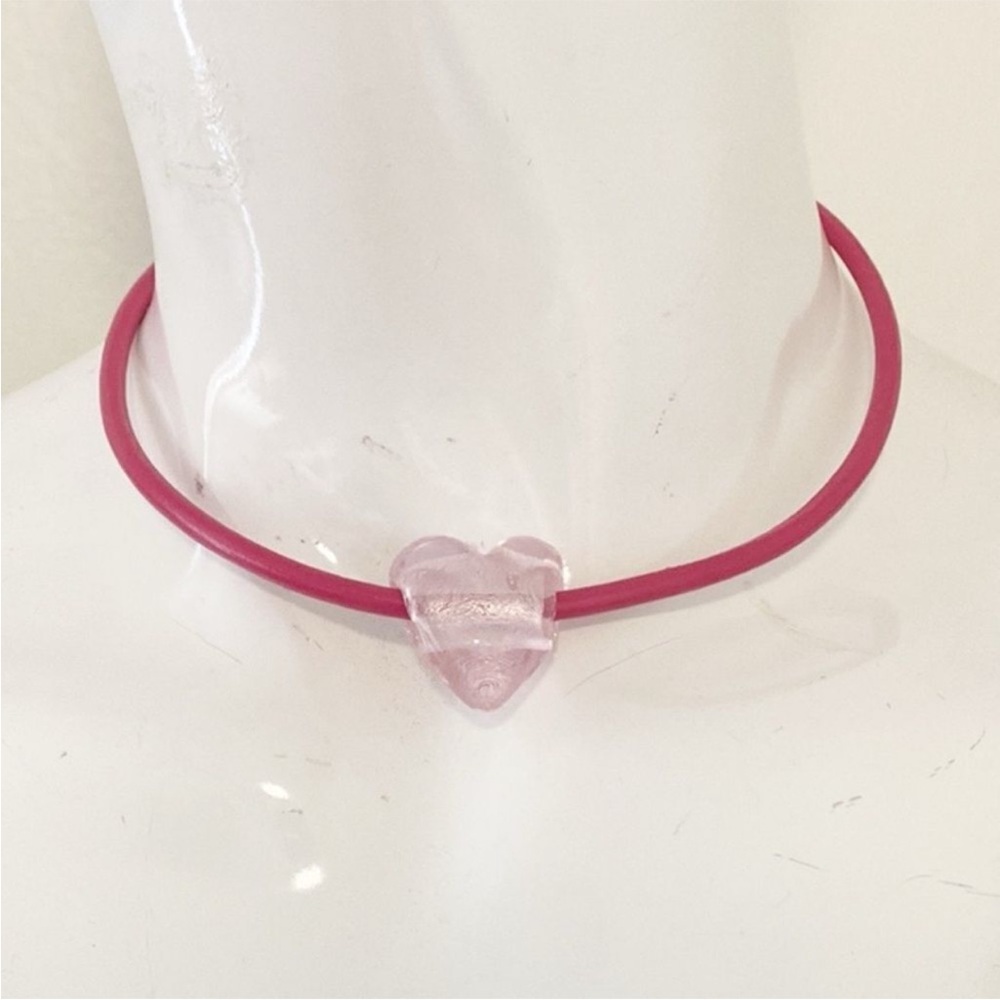 NWT Free People Pink Heart Choker Necklace